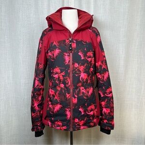 ONeill Womens Ski Snowboard Jacket XS Wavelight Winter Sports‎ Floral Red Pink